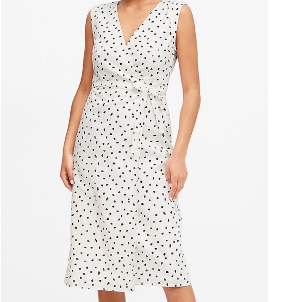 Banana republic linen cotton wrap dress size 4P